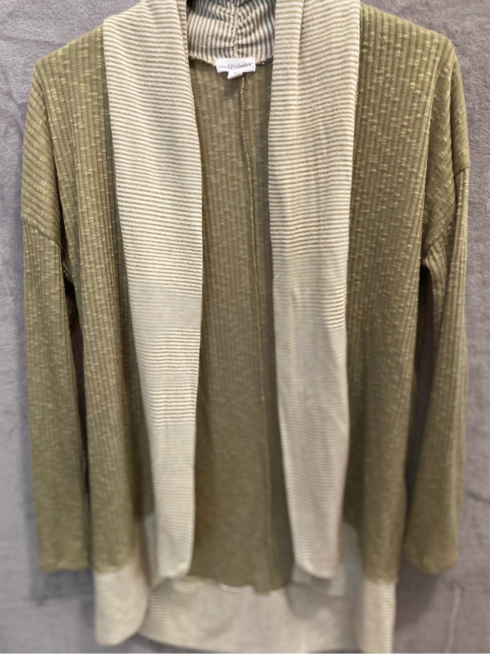 Eyeshadow Women’s Medium Flyaway Open Front Cardigan Ribbed Knit Shawl Duster